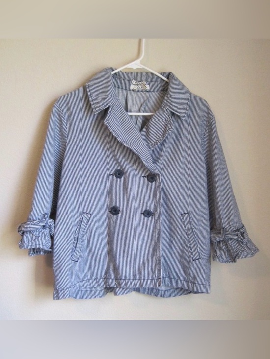 kikit Jackets & Blazers - Kikit jeans pea coat jacket sz L women